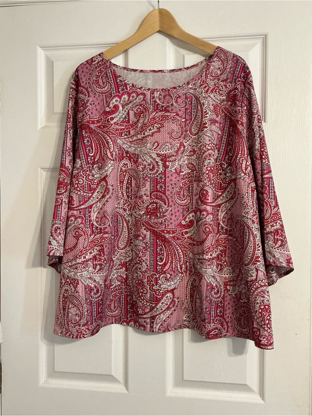Plus Size Paisley Scoop Neck Tunic Top